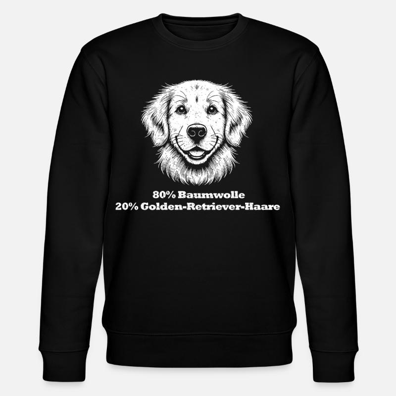 20% Golden Retriever-Haare - Stanley/Stella Unisex Bio-Sweatshirt CHANGER  - Schwarz