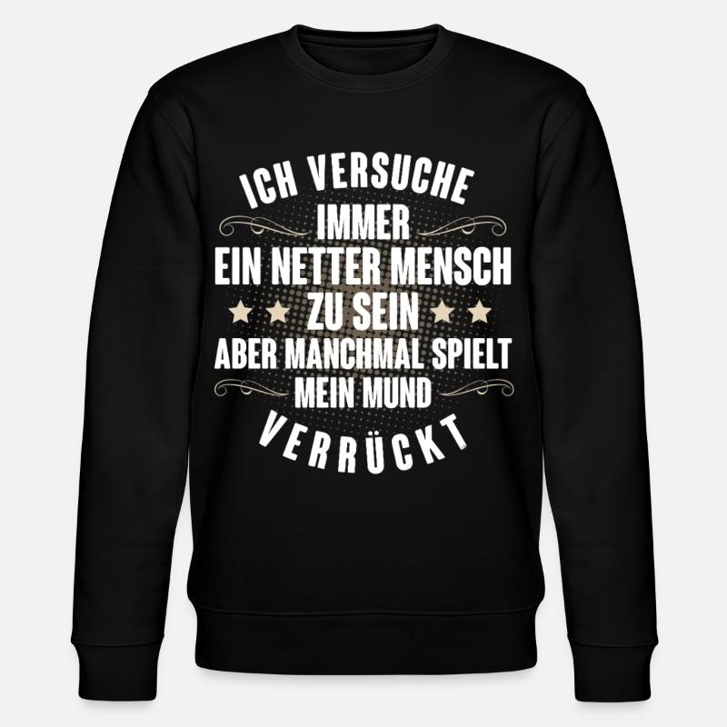 Große Klappe - Stanley/Stella Unisex Bio-Sweatshirt CHANGER  - Schwarz