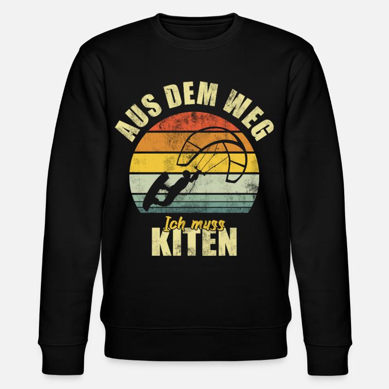 Kiting Kiter Surfer Surfeur Rétro - Sweat bio CHANGER Stanley/Stella Unisexe - noir