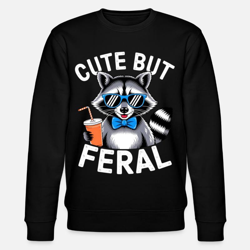 Raton laveur mignon mais sauvage - Sweat bio CHANGER Stanley/Stella Unisexe - noir