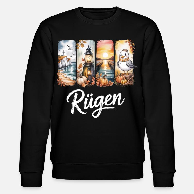 Rügen Ostsee Leuchtturm Möwe - Stanley/Stella Unisex Bio-Sweatshirt CHANGER  - Schwarz