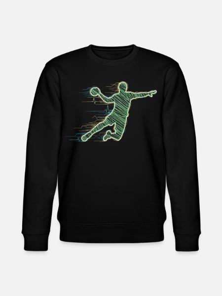 Handball Player Heartbeat ECG Handball Sports Gift - Stanley/Stella CHANGER Unisex Organic Sweatshirt - black