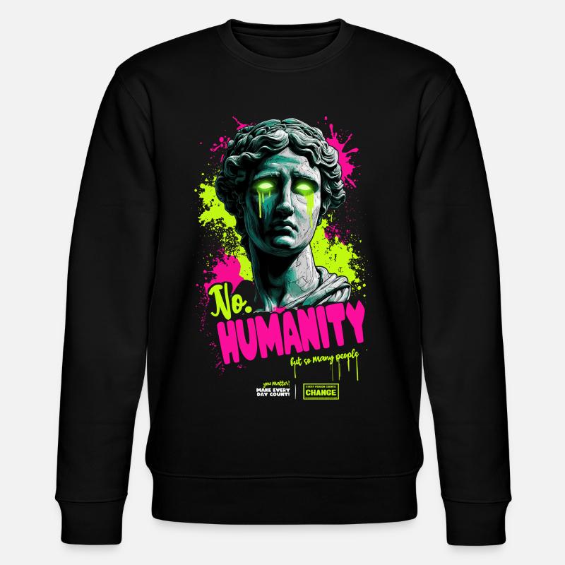 No Humanity - Stanley/Stella Unisex Bio-Sweatshirt CHANGER  - Schwarz