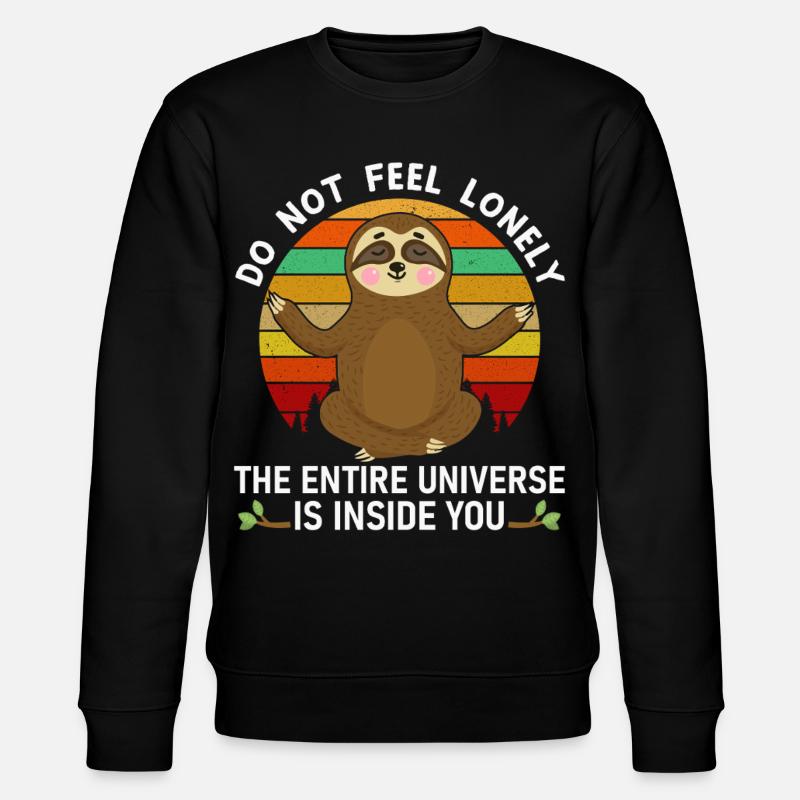 Faultier Universum in dir - Stanley/Stella Unisex Bio-Sweatshirt CHANGER  - Schwarz