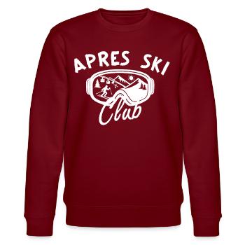 Après Ski Club – Hüttengaudi - Stanley/Stella Unisex Bio-Sweatshirt CHANGER  - Burgunderrot - Vorne - Nik (191cm) & Marisol (170cm)