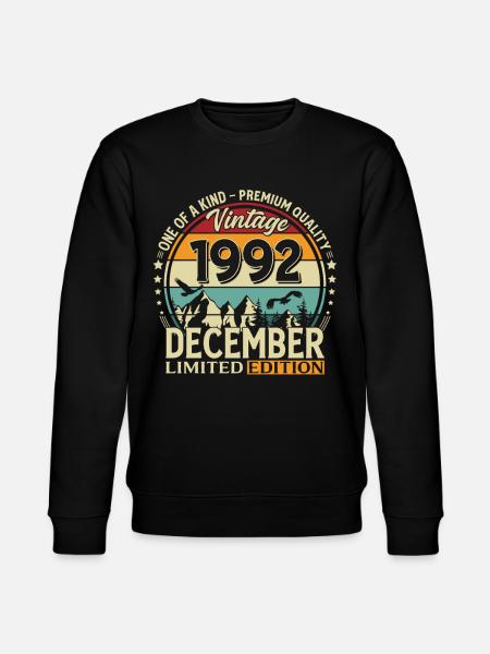 33e anniversaire Millésime décembre Millésime 1992 - Sweat bio CHANGER Stanley/Stella Unisexe - noir