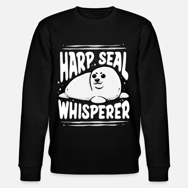 Sattelrobbe Robben Harp Seal Whisperer - Stanley/Stella Unisex Bio-Sweatshirt CHANGER  - Schwarz