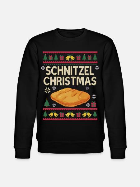Schnitzel Christmas Xmas Funny Gift Sweet - Stanley/Stella CHANGER Unisex Organic Sweatshirt - black
