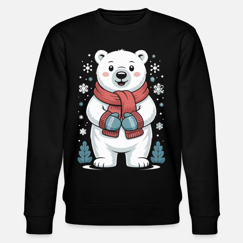 Polar Bear Winter Magic - Stanley/Stella CHANGER Unisex Organic Sweatshirt - black