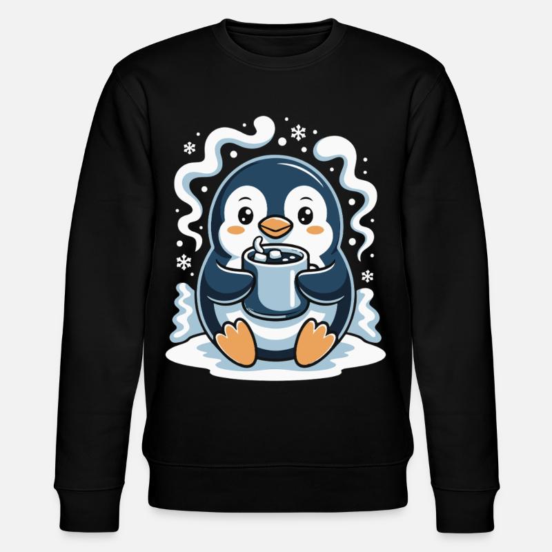 Pingouin câlin avec chocolat chaud - Sweat bio CHANGER Stanley/Stella Unisexe - noir