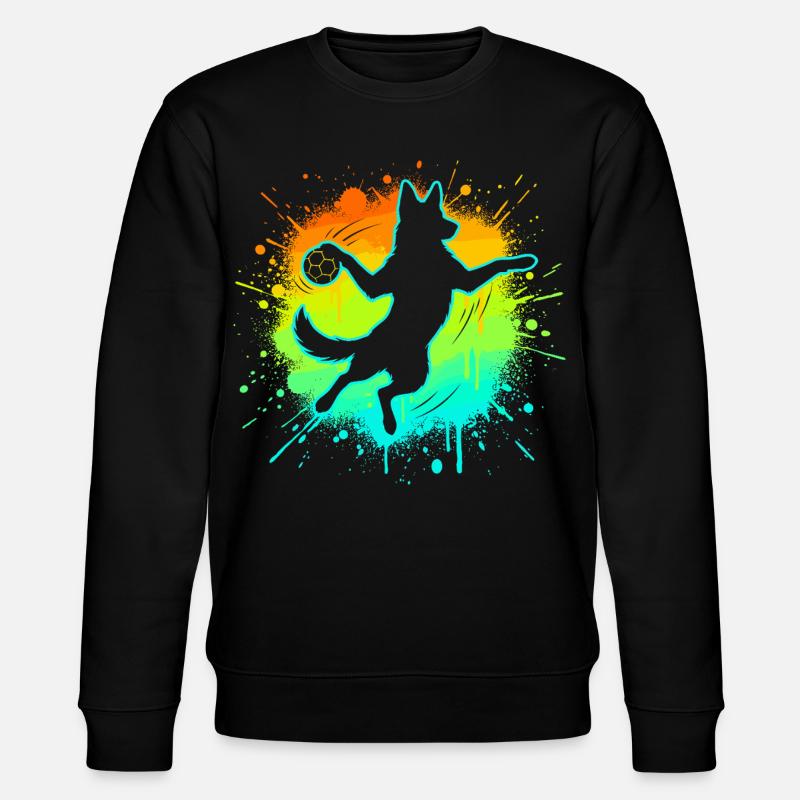 Handballer Deutscher Schäferhund Geschenk Kind - Stanley/Stella Unisex Bio-Sweatshirt CHANGER  - Schwarz