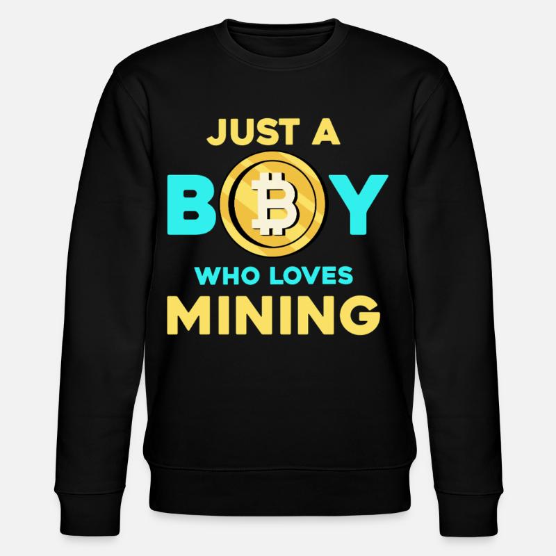 Krypto Mining Junge – Bitcoin Leidenschaft - Stanley/Stella Unisex Bio-Sweatshirt CHANGER  - Schwarz