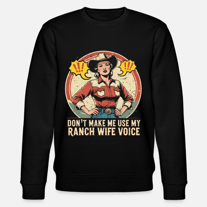 Ehefrau eines Bauern Mutter - Stanley/Stella Unisex Bio-Sweatshirt CHANGER  - Schwarz