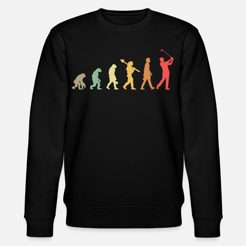 Golf Golfer Golf Course Golfer Evolution - Stanley/Stella CHANGER Unisex Organic Sweatshirt - black