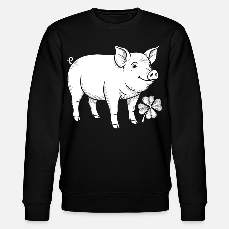Trèfle de cochon chanceux - Sweat bio CHANGER Stanley/Stella Unisexe - noir