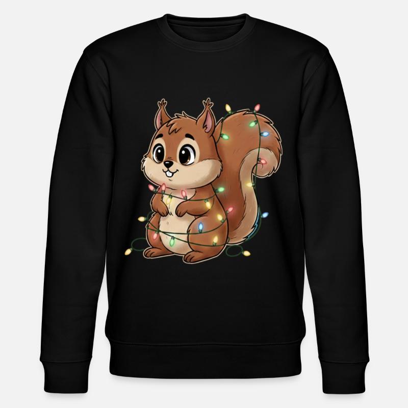 Lichterbehängtes Eichhörnchen - Stanley/Stella Unisex Bio-Sweatshirt CHANGER  - Schwarz