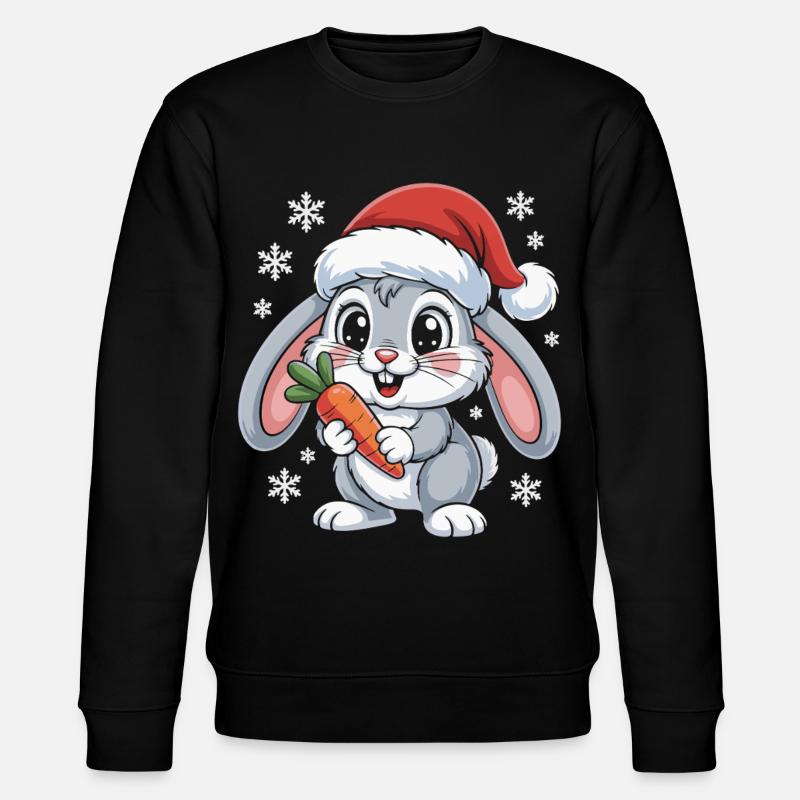 Lapin d’hiver avec carotte - Sweat bio CHANGER Stanley/Stella Unisexe - noir