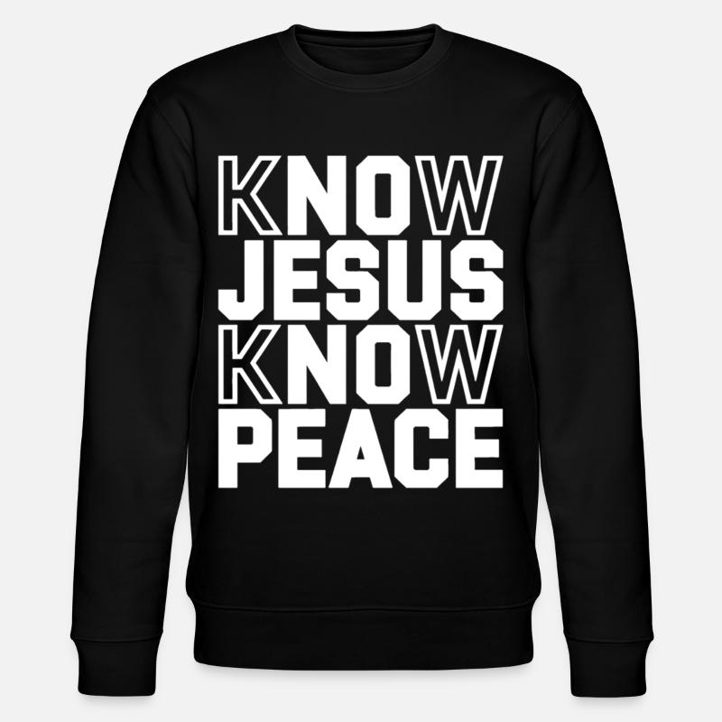 Know Jesus Know Peace - Stanley/Stella Unisex Bio-Sweatshirt CHANGER  - Schwarz