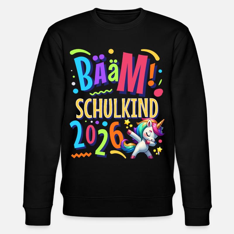 Bääm Schulkind 2026 - Stanley/Stella Unisex Bio-Sweatshirt CHANGER  - Schwarz