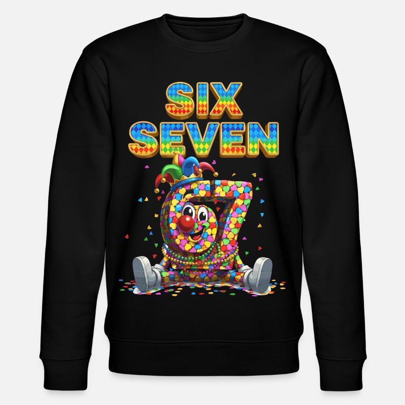 67 six seven Karneval Süß Geschenk - Stanley/Stella Unisex Bio-Sweatshirt CHANGER  - Schwarz