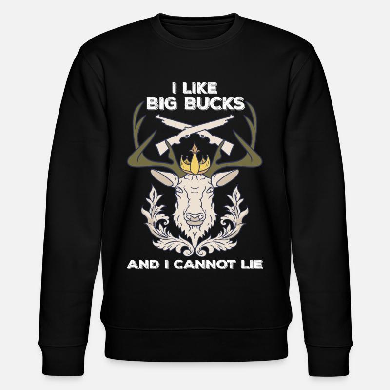 Crown Moose with Rifles Saying - Stanley/Stella CHANGER Unisex Organic Sweatshirt - black