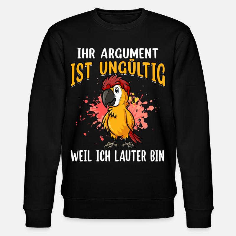 Papagei Spruch: Ungültiges Argument - Stanley/Stella Unisex Bio-Sweatshirt CHANGER - Schwarz