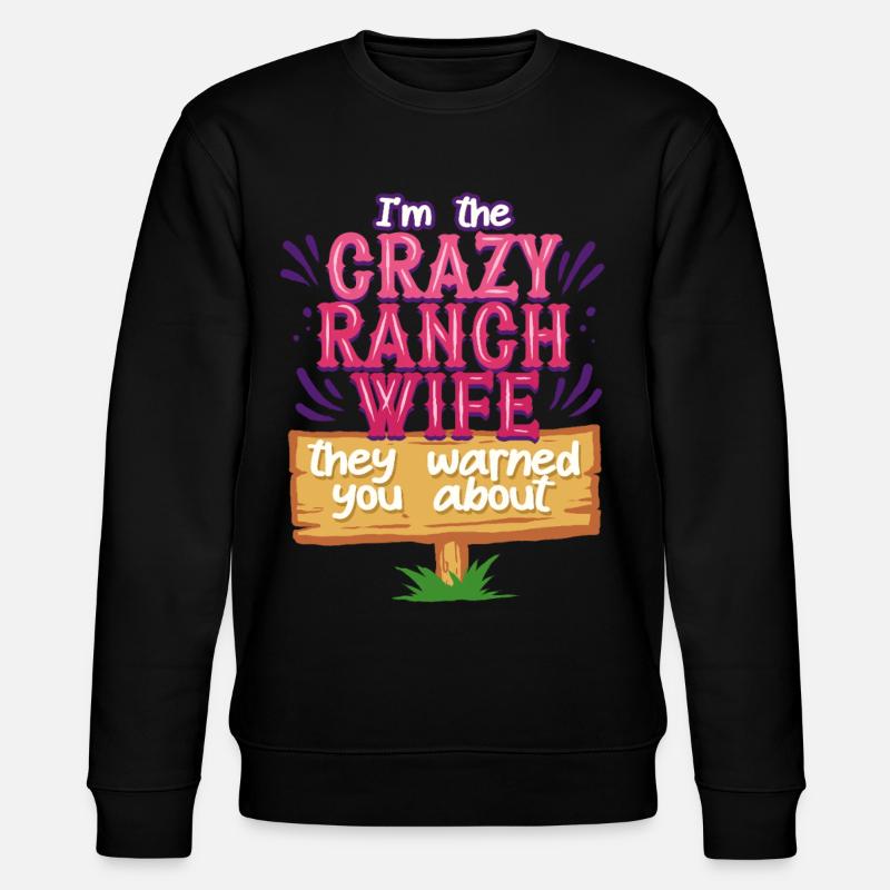 Ehefrau eines Bauern Mutter - Stanley/Stella Unisex Bio-Sweatshirt CHANGER  - Schwarz