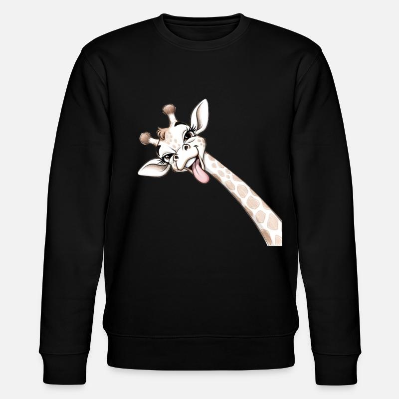 Girafe Joyeuse Langue Déployée - Sweat bio CHANGER Stanley/Stella Unisexe - noir