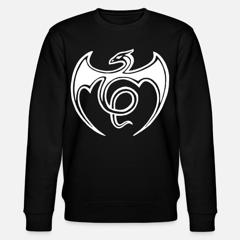 Fliegender Weißer Drache - Stanley/Stella Unisex Bio-Sweatshirt CHANGER  - Schwarz