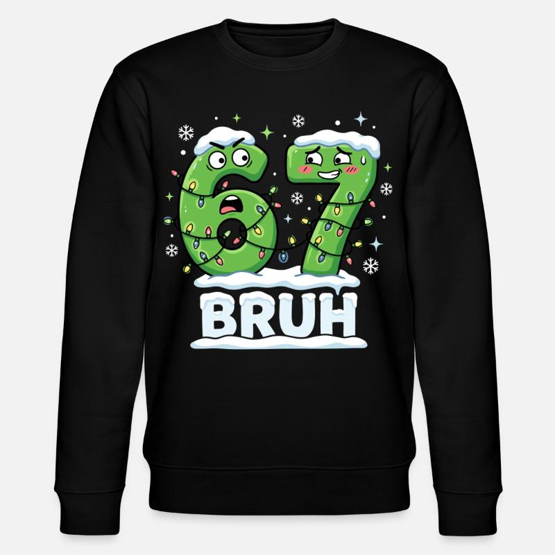 67 Bruh julememes Sjov gave Sød - Stanley/Stella økologisk unisex-sweatshirt CHANGER - sort
