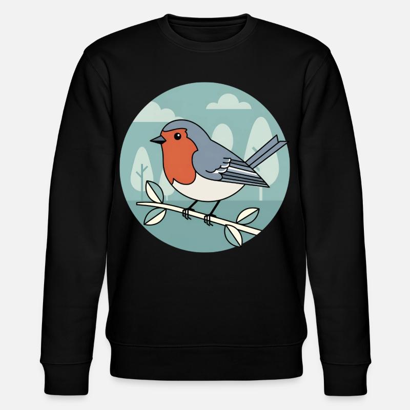 Rotkehlchen - Stanley/Stella Unisex Bio-Sweatshirt CHANGER  - Schwarz