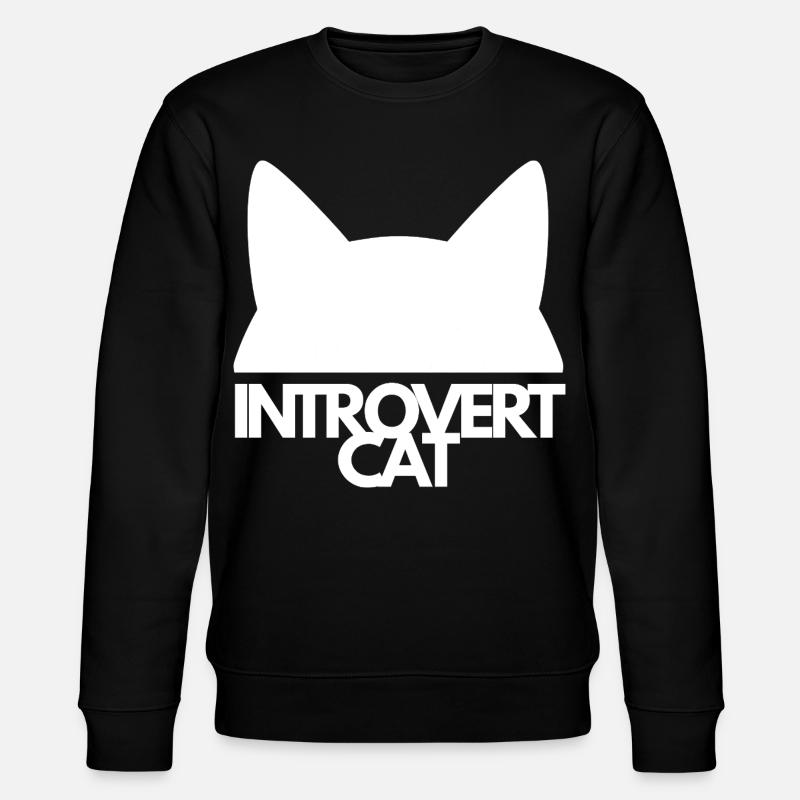 Chat Introvert Silhouette - Sweat bio CHANGER Stanley/Stella Unisexe - noir