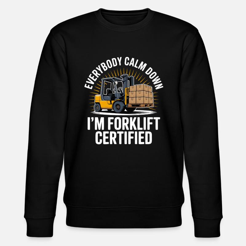 Forklift Certified Humorvolles Gabelstapler-Design - Stanley/Stella Unisex Bio-Sweatshirt CHANGER  - Schwarz