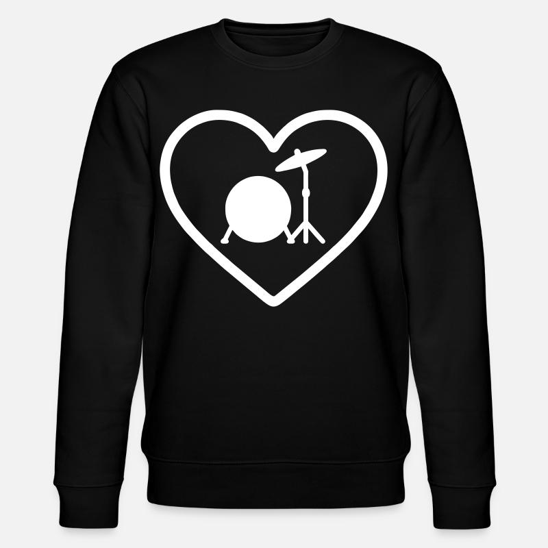 Herztrommel Basstrommel Becken - Stanley/Stella Unisex Bio-Sweatshirt CHANGER - Schwarz