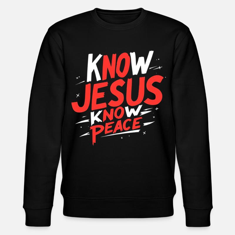 Know Jesus, know peace - Stanley/Stella CHANGER Unisex Organic Sweatshirt - black