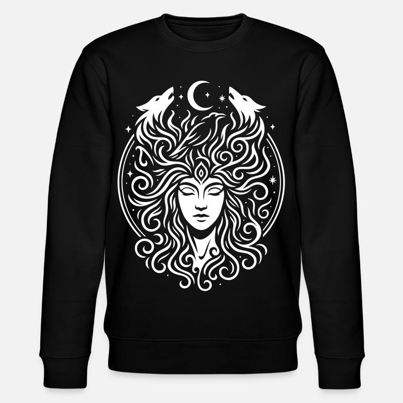 Rauhnächte Lichtpercht avec Direwolves & Moon - Sweat bio CHANGER Stanley/Stella Unisexe - noir