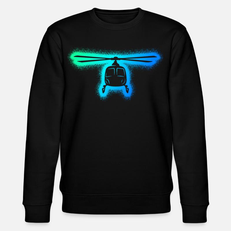 Pilote d’hélicoptère Enfants Hommes Garçons Hélicoptère - Sweat bio CHANGER Stanley/Stella Unisexe - noir