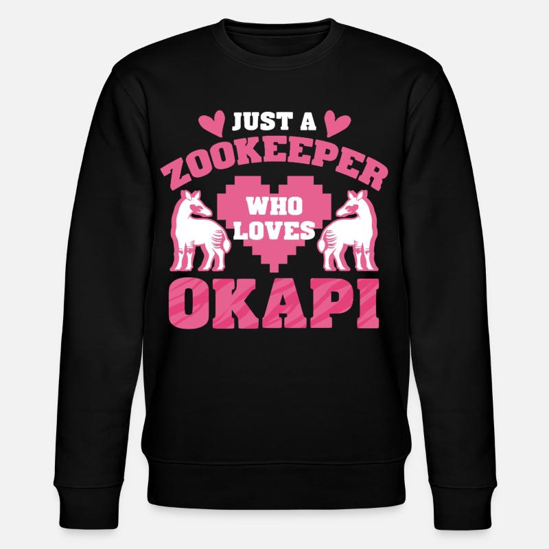 Zookeeper Who Loves Okapi - Stanley/Stella Unisex Bio-Sweatshirt CHANGER  - Schwarz