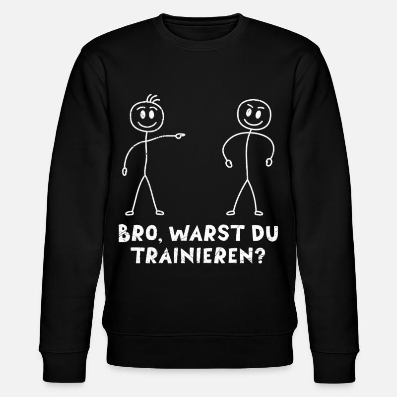 Strichmännchen HAST DU TRAINIERT Lustiges - Stanley/Stella Unisex Bio-Sweatshirt CHANGER  - Schwarz