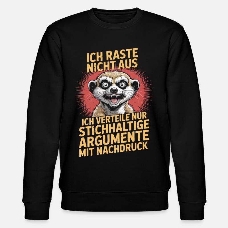 Erdmännchen stichhaltige Argumente Gag - Stanley/Stella Unisex Bio-Sweatshirt CHANGER  - Schwarz