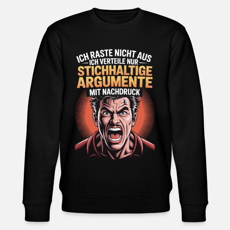Valid arguments comic man - Stanley/Stella CHANGER Unisex Organic Sweatshirt - black