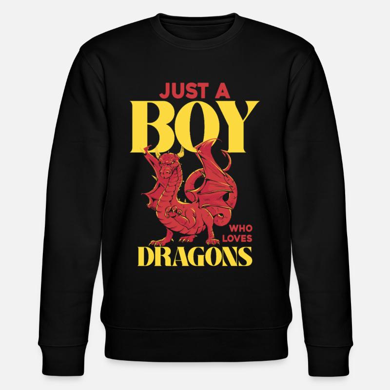 Seul un garçon aime les dragons - Sweat bio CHANGER Stanley/Stella Unisexe - noir