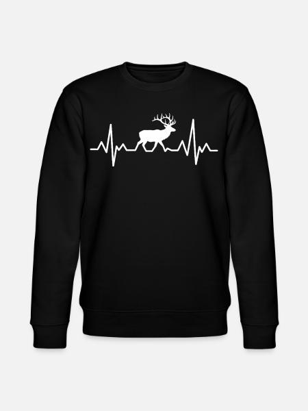 Heartbeat Deer Silhouette - Stanley/Stella CHANGER Unisex Organic Sweatshirt - black