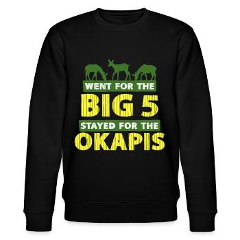 Okapi Animal - Stanley/Stella CHANGER Unisex Organic Sweatshirt - black - Front - Nik (191cm) & Marisol (170cm)