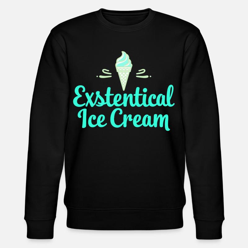 Existenzielle Eiscreme Lustiger Spruch Eis Waffel - Stanley/Stella Unisex Bio-Sweatshirt CHANGER  - Schwarz