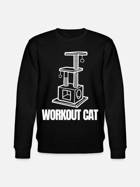 Workout Cat Emblem - Stanley/Stella CHANGER Unisex Organic Sweatshirt - black