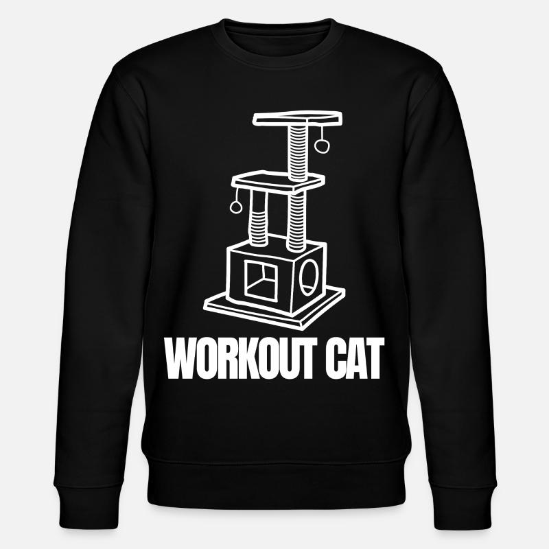 Workout-Katzenemblem - Stanley/Stella Unisex Bio-Sweatshirt CHANGER  - Schwarz