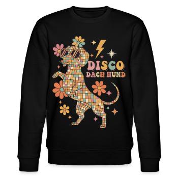 Techno Disco Dachshund Ball Party Drôle - Sweat bio CHANGER Stanley/Stella Unisexe - noir - Devant - Nik (191cm) & Marisol (170cm)