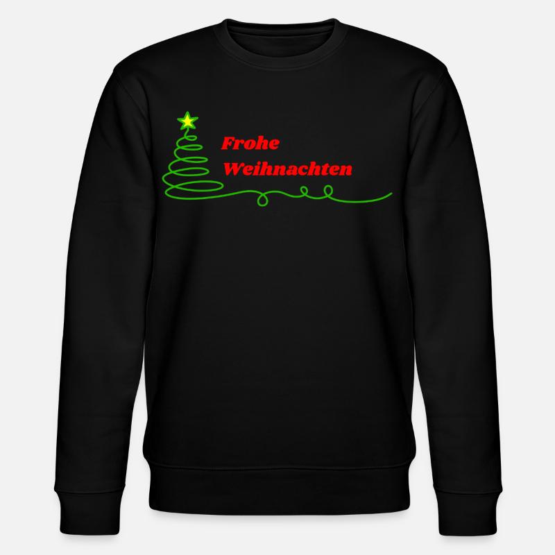 Frohe Weihnachten - Minimalistisch - Stanley/Stella Unisex Bio-Sweatshirt CHANGER  - Schwarz