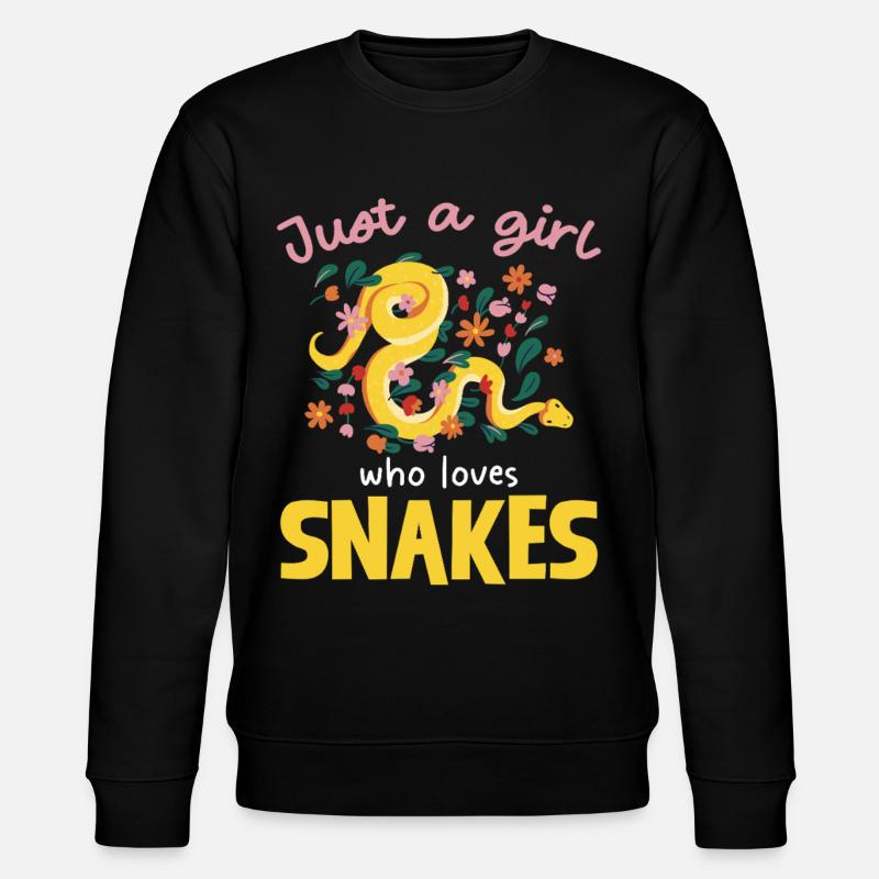 Nur ein Mädchen liebt Schlangen - Stanley/Stella Unisex Bio-Sweatshirt CHANGER  - Schwarz